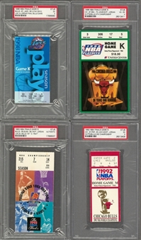 Michael Jordan Chicago Bulls NBA Finals Championship Tickets Collection of 6- PSA/DNA